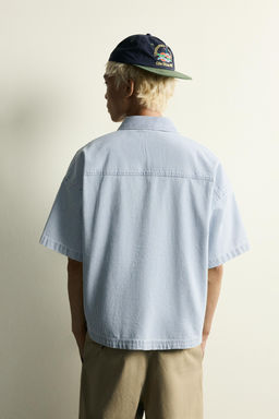 CAMISA POLO CREMALLERA BOLSILLOS / Azul claro - Zara фото 3