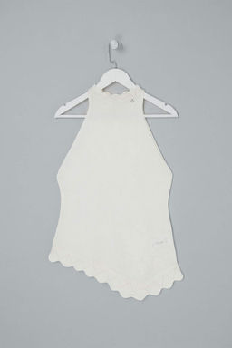 Ekru Ajurlu Halter Yaka Triko Ince Bluz TWOSS26BZ00302 - Trendyolmilla фото 5