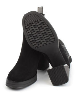 04-M3-835 BLACK Ботильоны зимние женские (натуральная замша, натуральный мех)