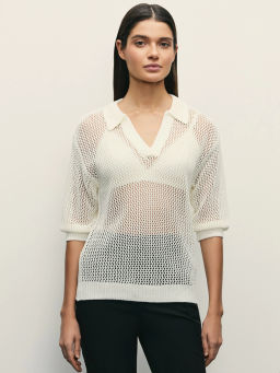 Вязаный джемпер-поло / Zarina  фото 3