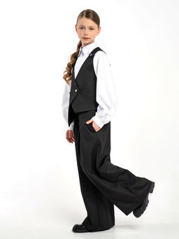 Черный школьный жилет для девочки Mooriposh, модель 1121 фото 5