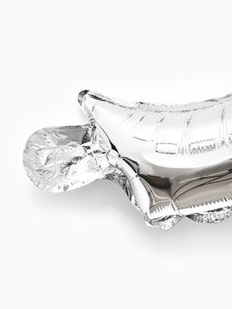 Цена за 2 шт. Воздушный шар фольгированный 22" «Бант», серебро