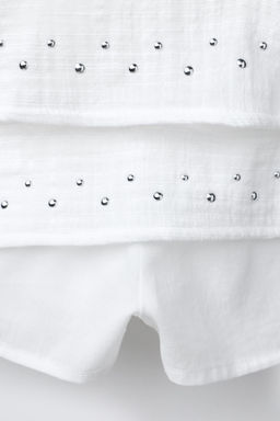 STUDDED RUFFLE BERMUDA SKORT - Zara фото 4