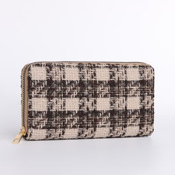 Кошелёк на молнии, цвет коричневый