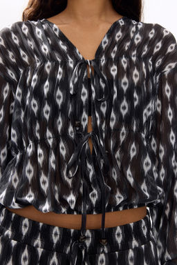 Blusa de malla con lazadas - H&m фото 5