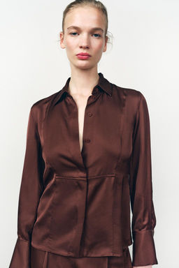 FLOWING SATIN SHIRT - Zara фото 2