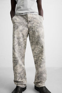 ABSTRACT PRINT CARPENTER TROUSERS - Zara фото 5