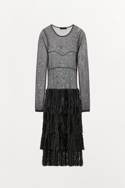 METALLIC THREAD KNIT DRESS WITH FRINGING - Zara фото 6