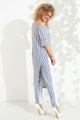 Костюм Euro Moda 338-1-Р голубой+белый