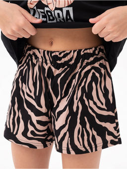 Пижама "Зебра" коричневая детская девочка с шортами