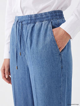 Beli Lastikli Mom Fit Kad?n Jean Pantolon