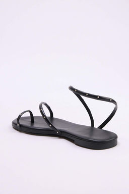 Siyah Kad?n Trok Detayl? Parmak Aras? Sandalet TAKSS26SD00001 - Trendyolmilla фото 4