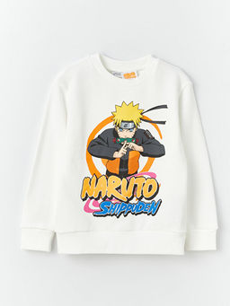 Bisiklet Yaka Naruto Bask?l? Uzun Kollu Erkek ?ocuk Sweatshirt