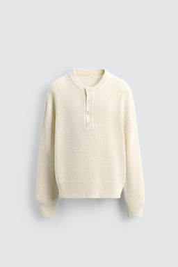 RELAXED FIT BUTTON-NECK SWEATER - Zara фото 7