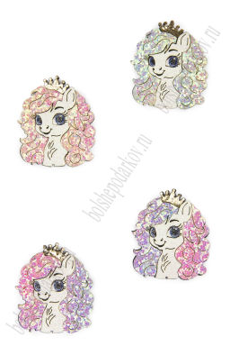 Лазерная вырубка из кожзама "Лошадка" 4,2*4,8 см (10 шт) №3, несклеенная