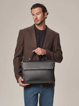 Мужская кожаная сумка Levi DBR 7115 черный фото 2