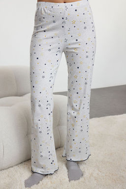 Trendyolmilla Lacivert Varakl? Galaksi Desenli Baby Overlok Detayl? Orme Pijama Tak?m? THMAW25PT00205