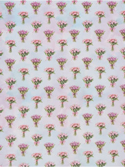 Цена за 10 шт. Бумага упаковочная глянцевая Букетик цветов, 70 ? 100 см