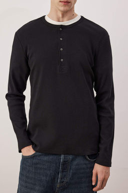 Siyah Regular/Normal Kesim Dugmeli Yaka Ribanal? T-Shirt TMNAW26TS00000 - Trendyolmilla фото 7
