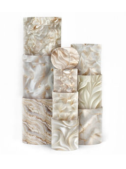 Набор подарочных круглых коробок 10 в 1 «Бело-золотой», 10 х 10 - 23,5 х 23,5 см