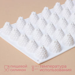 Форма для муссовых десертов и выпечки KONFINETTA Ежевика, силикон, 29?16?2,5 см, 35 ячеек (2,8?2,5 см), цвет белый фото 2