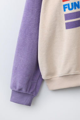 SWEATSHIRT WITH CONTRASTING SLEEVES AND TERRY DETAIL - Zara фото 4