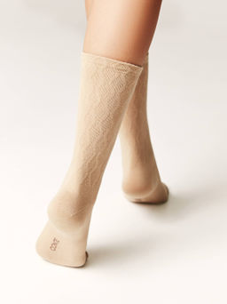 Цена за 2 пары CONTE ACTIVE Носки женские хлопковые (удлиненные) бежевый - Conte elegant фото 3