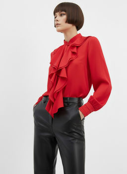 Блузка с отлетными рюшами OD-914-4 красный