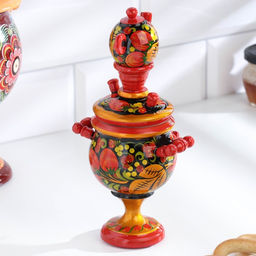 Фигурка «Самовар», хохлома, дерево