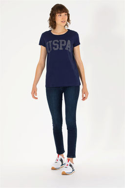 U. S. Polo Assn Женская базовая футболка темно-синего цвета с круглым вырезом - U.s. polo assn фото 11