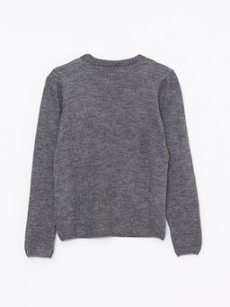 Bisiklet Yaka Desenli Pul ??lemeli Uzun Kollu K?z ?ocuk Triko Kazak - Waikiki фото 2