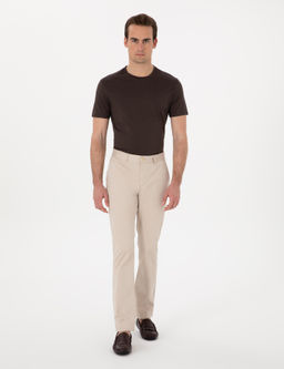 Bej Regular Fit Kanvas Pantolon