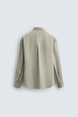 CAMISA REGULAR FIT POPEL?N LIMITED EDITION / verde lavado - Zara фото 7