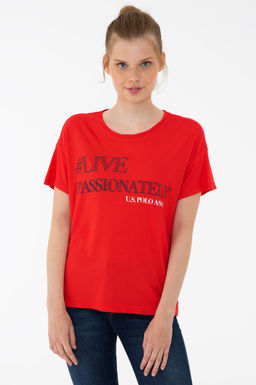 Kad_n K_rm_z_ Bisiklet Yaka Ti__rt