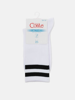 Цена за 2 пары. Носки удлиненные CONTE ACTIVE Хлопковые носки с яркими полосками из люрекса - Conte elegant фото 7