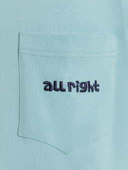 Футболка мужская голубая с вышивкой all right - Mark formelle фото 5