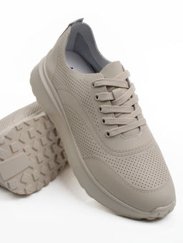 03-YH595-3 DK. BEIGE Кроссовки летние женские (натуральная кожа)