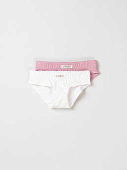 Комплект трусов для девочек "Пудра/Молоко" 2шт