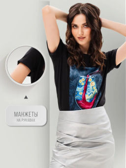 Футболка с шёлковой вставкой FSK009 - Sahar art lab фото 19