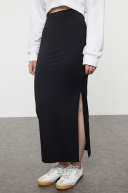 TRENDYOLMILLA Siyah Poliamid Duz Y?rtmacl? Kalem/Vucuda Oturan Midi Etek TWOAW25ET00046  фото 3