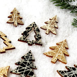 Новогодний декор «Ёлочка», с подсветкой, набор 12 шт.