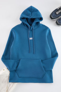 TRENDYOL MAN Siyah Regular/Normal Kesim Kapusonlu Etiketli Ici Polar/S?cak Tutan Sweatshirt TMNAW24SW00076 - Trendyolmilla фото 6
