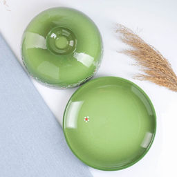 Блинница Псковский гончар «Ромашка», 24×15 см, керамика, зелёная