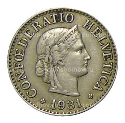 Монета 10 раппенов 1931 года Швейцария