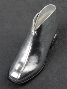 01-B50B-96C GREY/SILVER Ботинки демисезонные женские (натуральная кожа, байка)