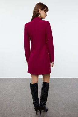 TRENDYOLMILLA Koyu Fusya A Kesim Dik Yaka Mini Dokuma Elbise TWOAW25EL00266  фото 10