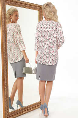 Блузка принтованная с защипом на груди - Dstrend фото 5