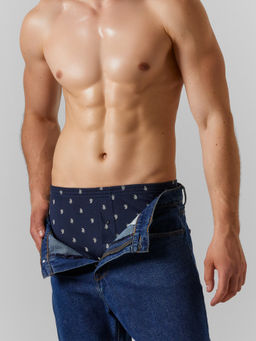 Цена за 2 штуки! ТРУСЫ МУЖСКИЕ геометрия на синем1 411152