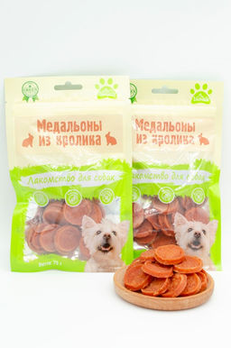 BIOHAUS Медальоны из кролика пакет 75 г, BHS037