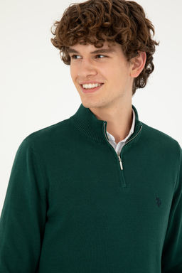 Мужской темно-зеленый базовый свитер - U.s. polo assn фото 16